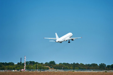 Fototapeta premium take-off and landing of passenger aircraft at the airport. kharkiv plane spotting day