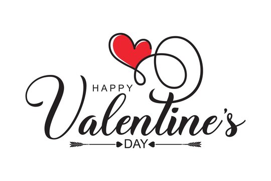 Valentines day background with heart pattern and typography of happy valentines day text . Vector illustration.   Design template celebration.