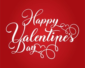 Valentines day background with heart pattern and typography of happy valentines day text . Vector illustration.   Design template celebration.