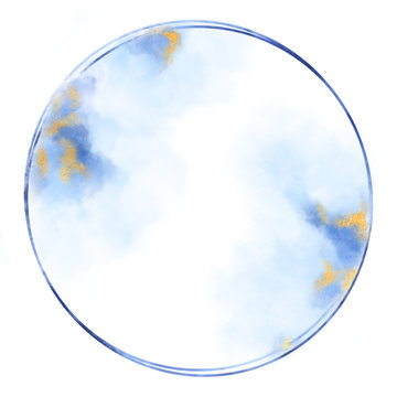 recommend clip art: Navy blue geometric frame with watercolor splashes and gold texture. Abstract background bordes for wedding and party invitaitions.