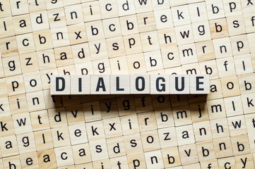 Dialogue word concept on cubes
