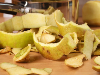 Peel apples. Making Apple Pie Tart Series.