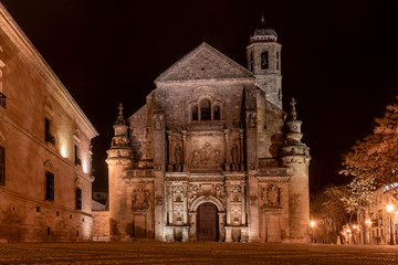 Night view of Sacred Chapel of the Savior of the World. Ubeda, Jaén