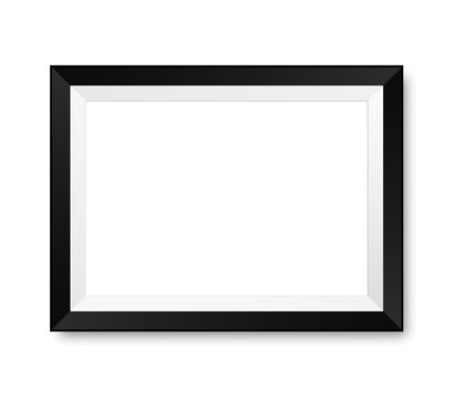 Realistic picture frame mockup. Vector background