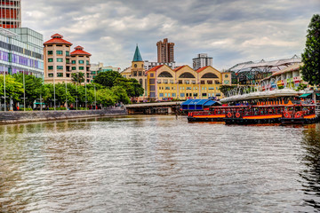 Naklejka premium Sights along the canals and marina of Singapore. 