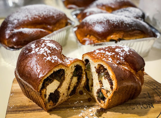 romanian traditional sponge cake close up view