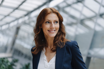 Portrait of a confident businesswoman in a modern office building