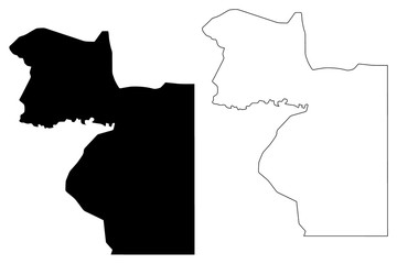 Wele-Nzas (Republic of Equatorial Guinea, Provinces of Equatorial Guinea) map vector illustration, scribble sketch Wele Nzas Province map