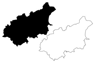 Jogeva County (Republic of Estonia, Counties of Estonia) map vector illustration, scribble sketch Jogevamaa map