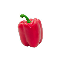red sweet peeper or bell pepper vegetable. Isolated on white background with clipping path