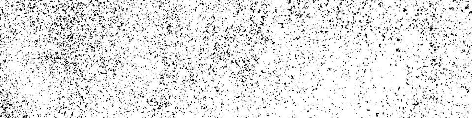 Black Grainy Texture Isolated On White Background. Dust Overlay. Dark Noise Granules. Wide Horizontal Long Banner For Site. Vector Design Elements, Illustration, EPS 10.