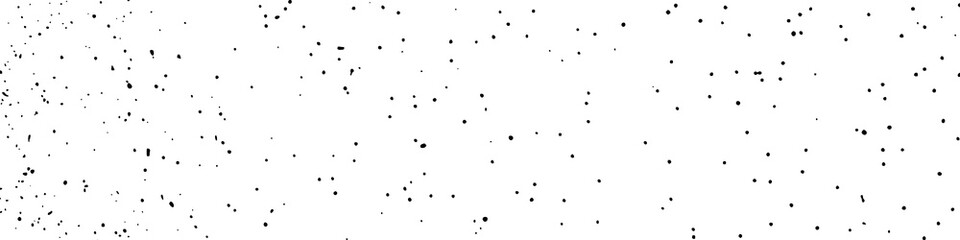 Black Grainy Texture Isolated On White Background. Dust Overlay. Dark Noise Granules. Wide Horizontal Long Banner For Site. Vector Design Elements, Illustration, EPS 10.