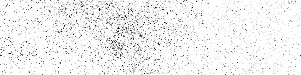 Black Grainy Texture Isolated On White Background. Dust Overlay. Dark Noise Granules. Wide Horizontal Long Banner For Site. Vector Design Elements, Illustration, EPS 10.