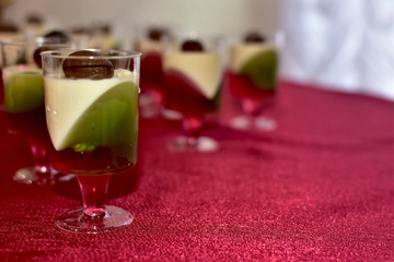 jelly cocktail on the table. selective focus.