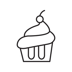 Cup cake icon. Element of fast food for mobile concept and web apps. Thin line icon for website design and development