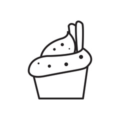 Cup cake icon. Element of fast food for mobile concept and web apps. Thin line icon for website design and development