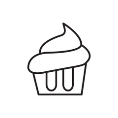 Cup cake icon. Element of fast food for mobile concept and web apps. Thin line icon for website design and development