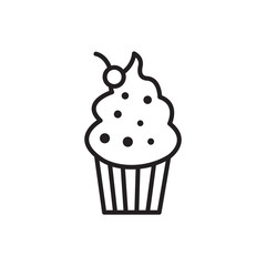 Cup cake icon. Element of fast food for mobile concept and web apps. Thin line icon for website design and development