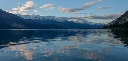 Lake Wanaka South Island. New Zealand. Sunset. Late afternoon