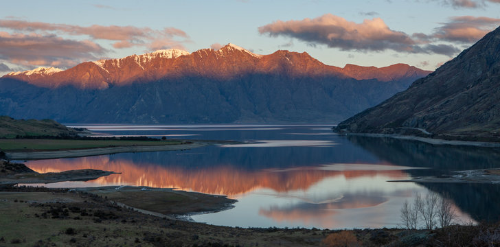 Sunset at Lake Hawea South Island New Zealand © A