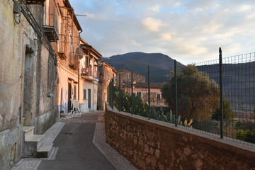 View of old houses in an Italian village