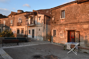 Fototapeta na wymiar View of old houses in an Italian village