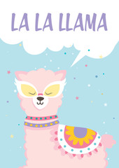 Cute flat illustration with a Llama Alpaca - 315718745