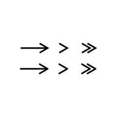 Set of black arrow icons isolated on a white background.