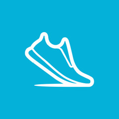 Running shoes icon. Stock vector illustration isolated on blue background