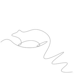 Mouse continuous line drawing vector illustration