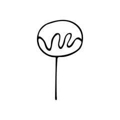 Cotton flower. Black and white doodle style illustration. High-quality eco-friendly product for sewing clothes vector