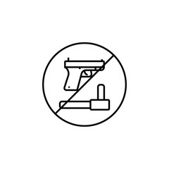 weapon, war, ban, police line icon. Elements of protests illustration icons. Signs, symbols can be used for web, logo, mobile app, UI, UX