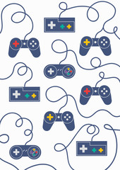 Vector background print with a gamepad joystick - 315728578