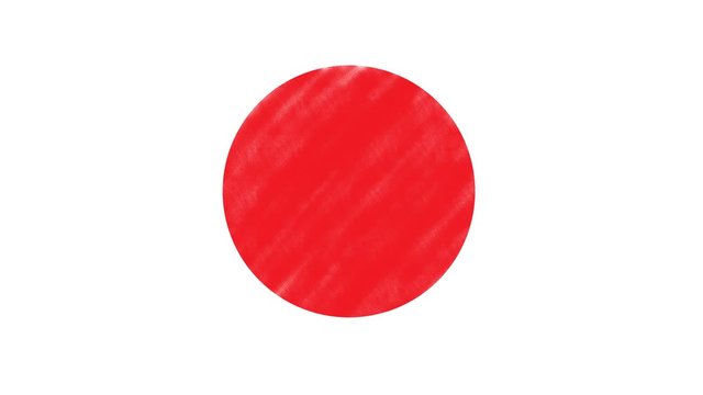 Hand drawn animated flag of Japan