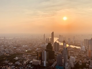 Bangkok von oben Vogelperspektive