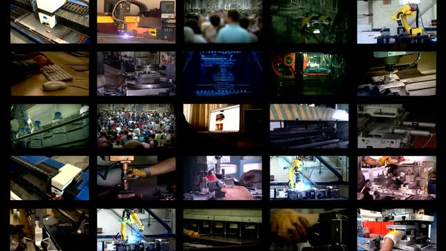 multi screen industry and factory background