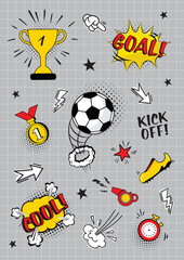 Colorful sport illustration print pop art doodle - 315731968