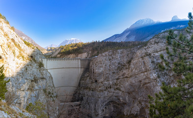 The dam Vaiont near Belluno, Venete, Italy