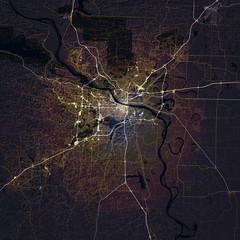 Map Little Rock city. Arkansas