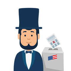 Usa president man and vote box vector design