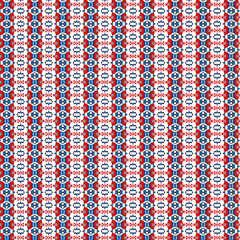 Red blue textile seamless pattern with stars