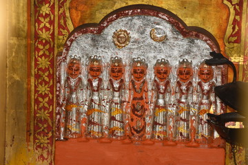 Statue of seven women in Karni Mata temple