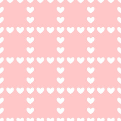 Vector seamless checkered pattern for Valentine's Day. Cute design for fabric, wrapping, wallpaper