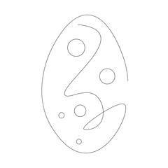 Easter egg silhouette one line drawing vector illustration