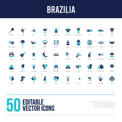 50 brazilia concept filled icons