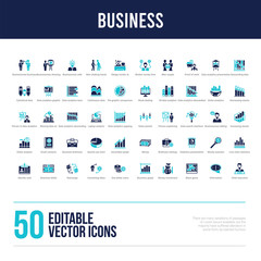 50 business concept filled icons