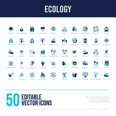 50 ecology concept filled icons