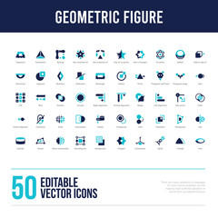 50 geometric figure concept filled icons
