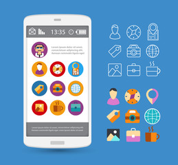 Phone stories social icons story of web