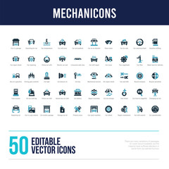 50 mechanicons concept filled icons